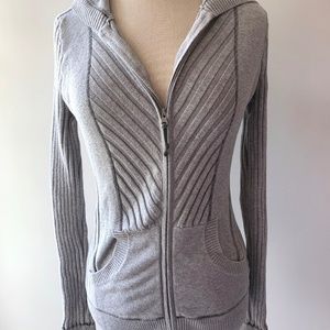 Athleta Organic Cotton Rib Zip Hoodie Size M